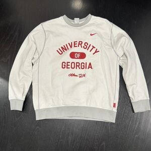 Nike White and Gray University of Georgia Long Sleeve Tee
